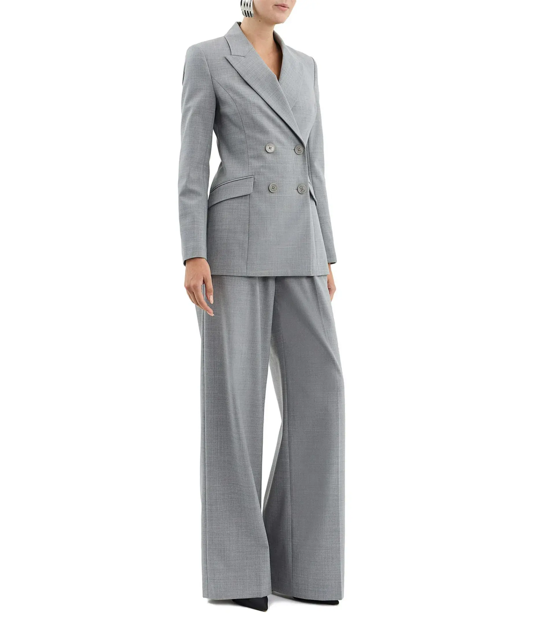 Rebecca Vallance Benoit Loose Fit Blazer in Grey Size AU 6 - Image 2