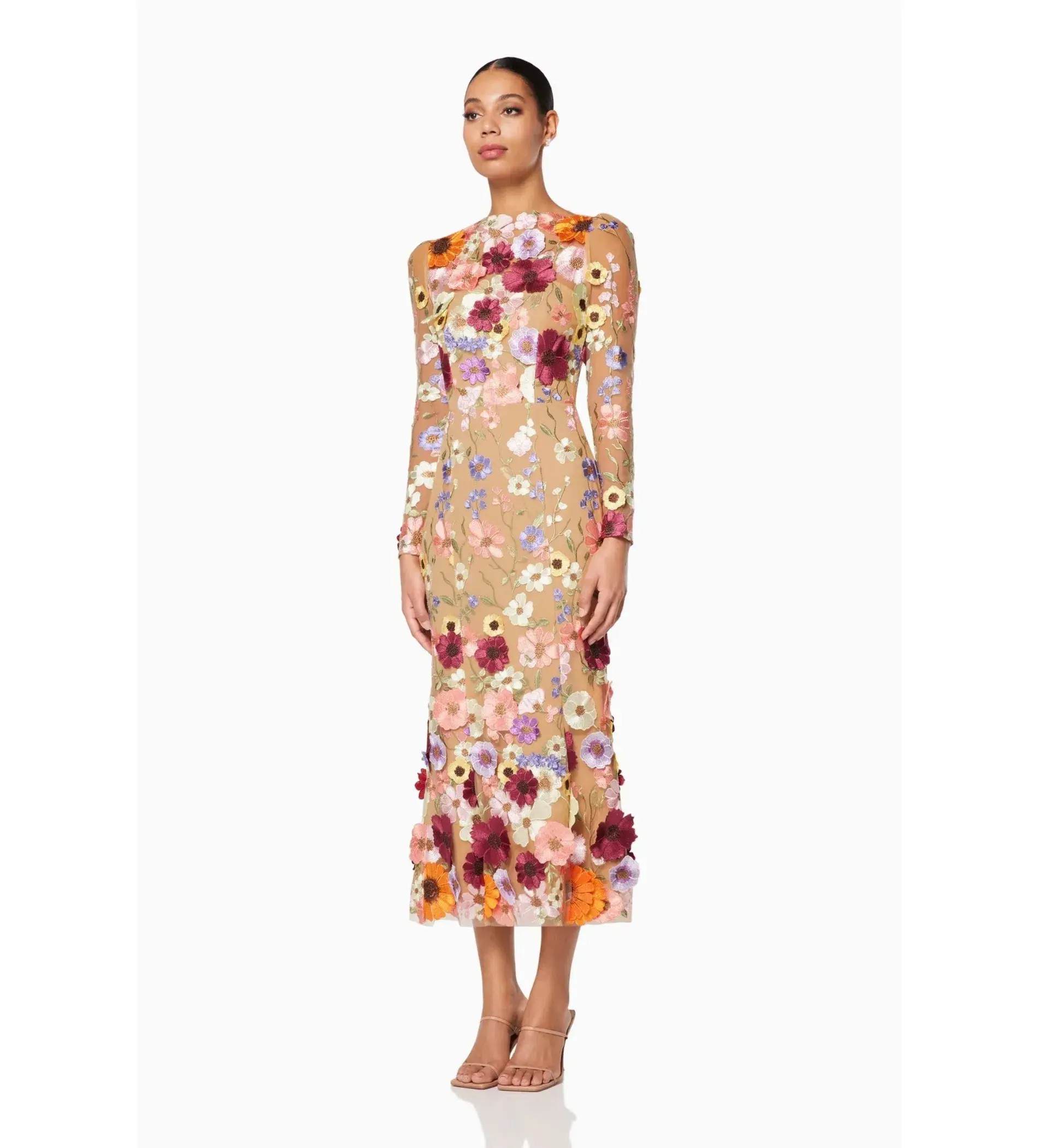 Elliott Shannon Floral Midi Dress | Size L / AU 12 - Image 2