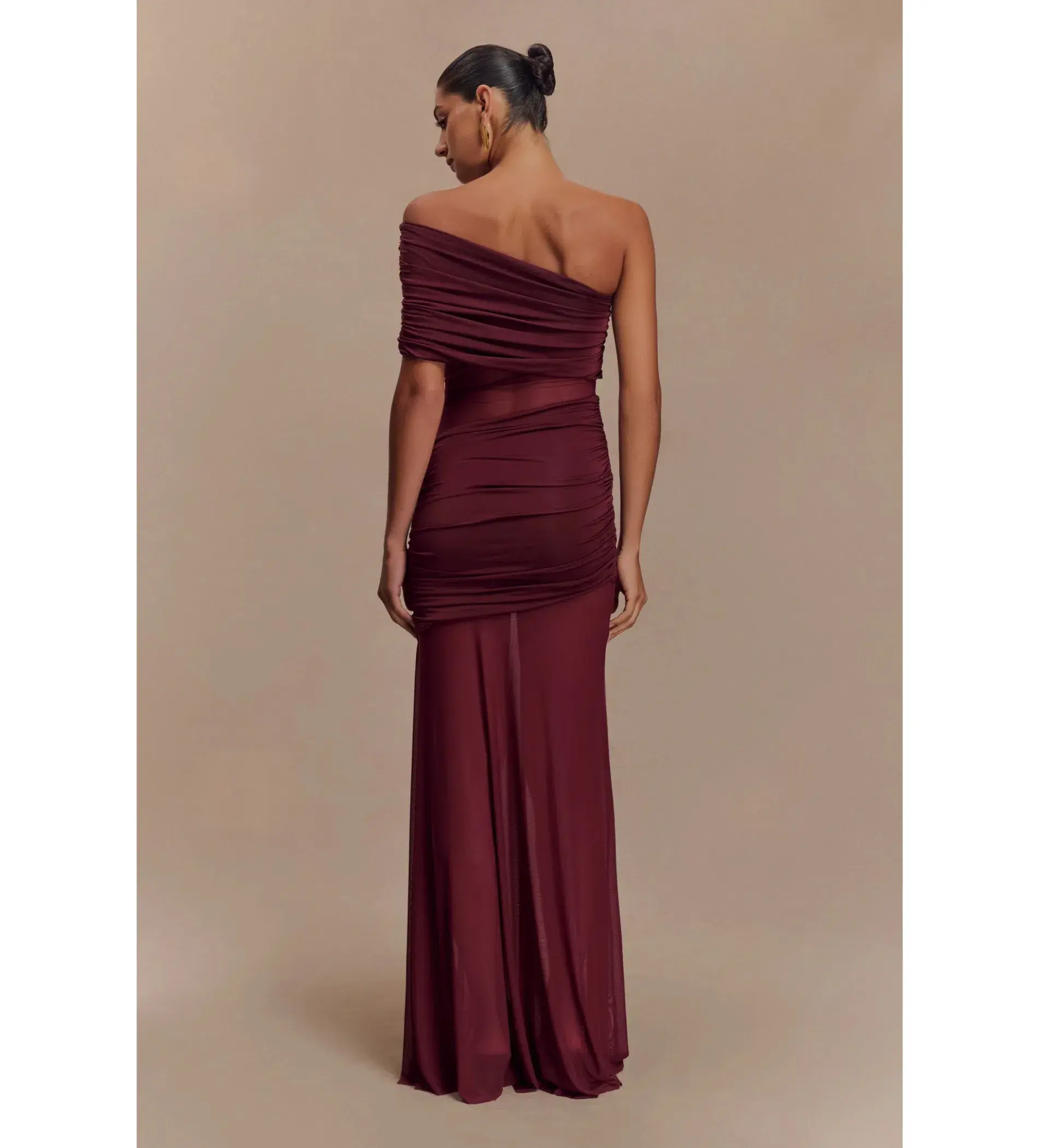 MESHKI DALLAS ONE SHOULDER BURGUNDY SIZE AU 8 - Image 3