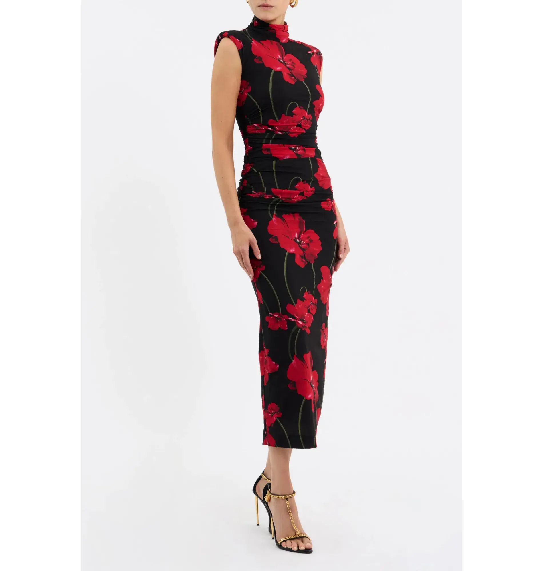 Rebecca Vallance Poppy Fields Midi Dress Floral Print Size AU 12 - Image 2