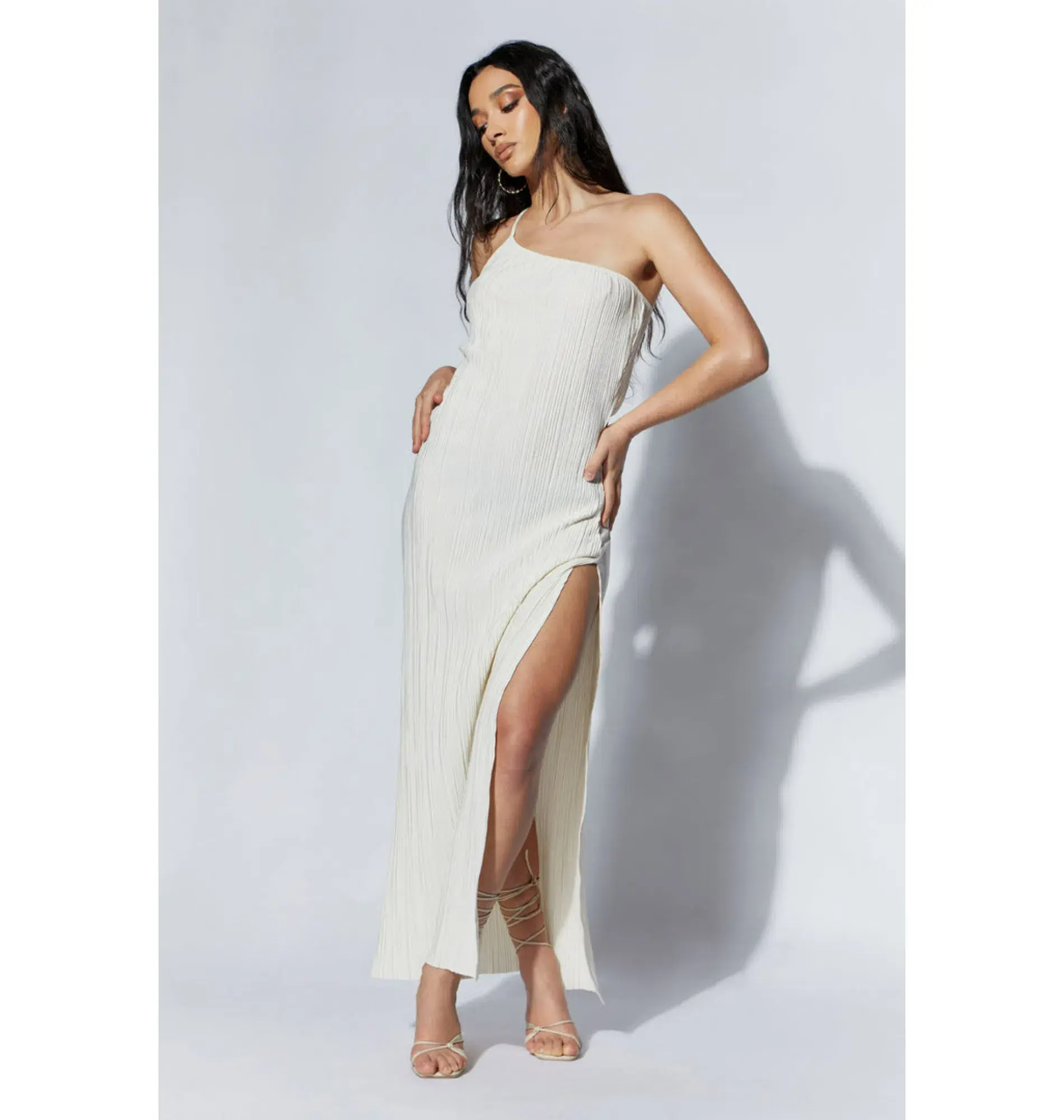 Meshki Pari Crinkle Maxi Dress Wheat Size S / AU 8 - Image 1