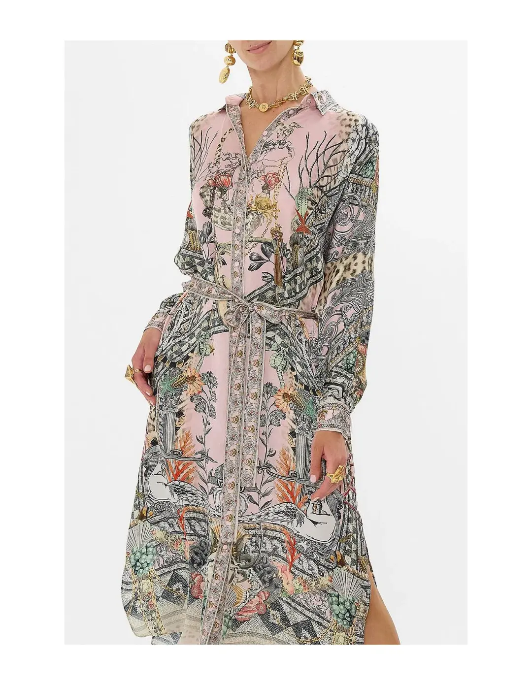 Camilla Collared Button Through Midi Dress Cave of Wonders Size XL / AU 14 for rent on The Volte - main image