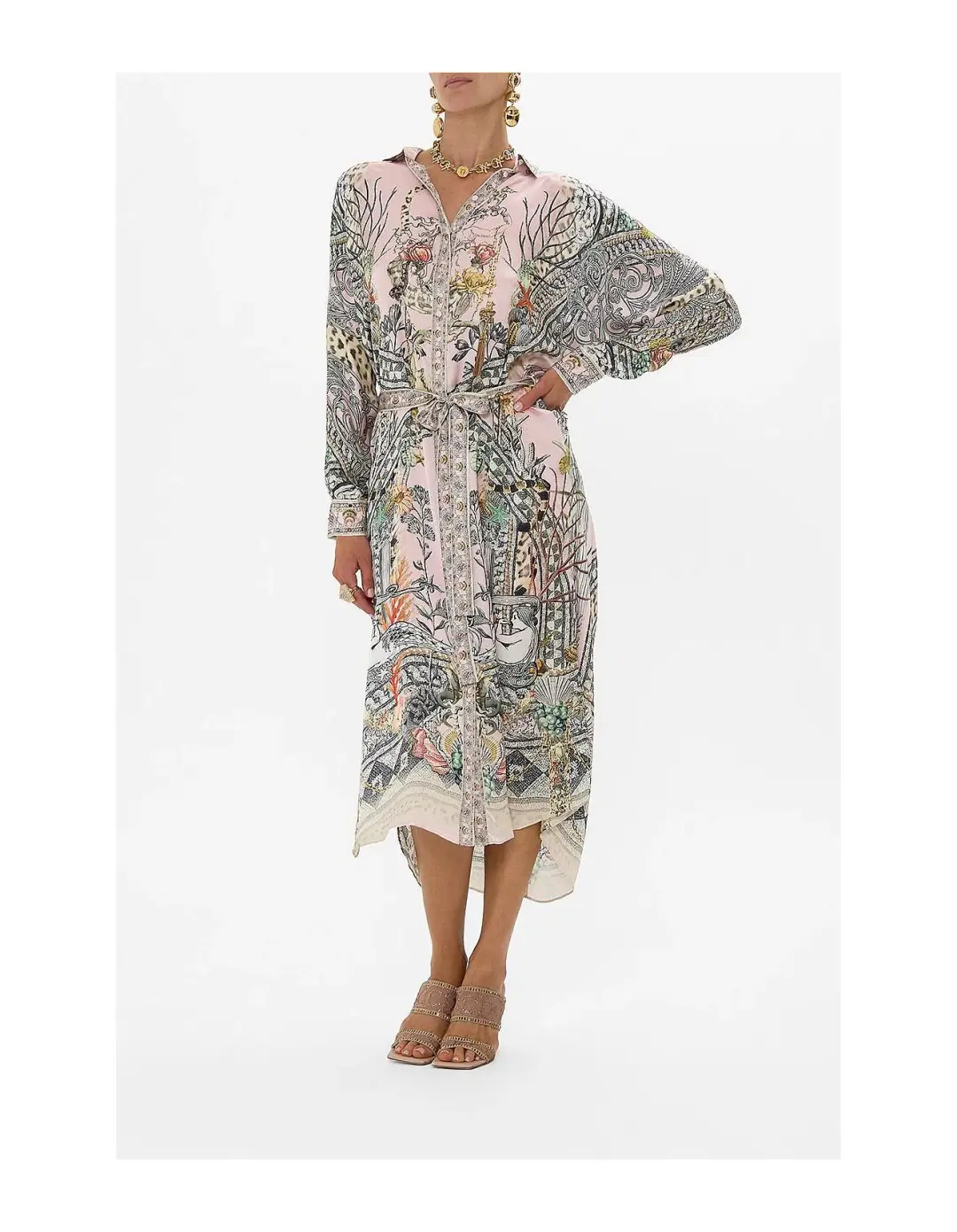 Camilla Collared Button Through Midi Dress Cave of Wonders Size XL / AU 14 for rent on The Volte - main image