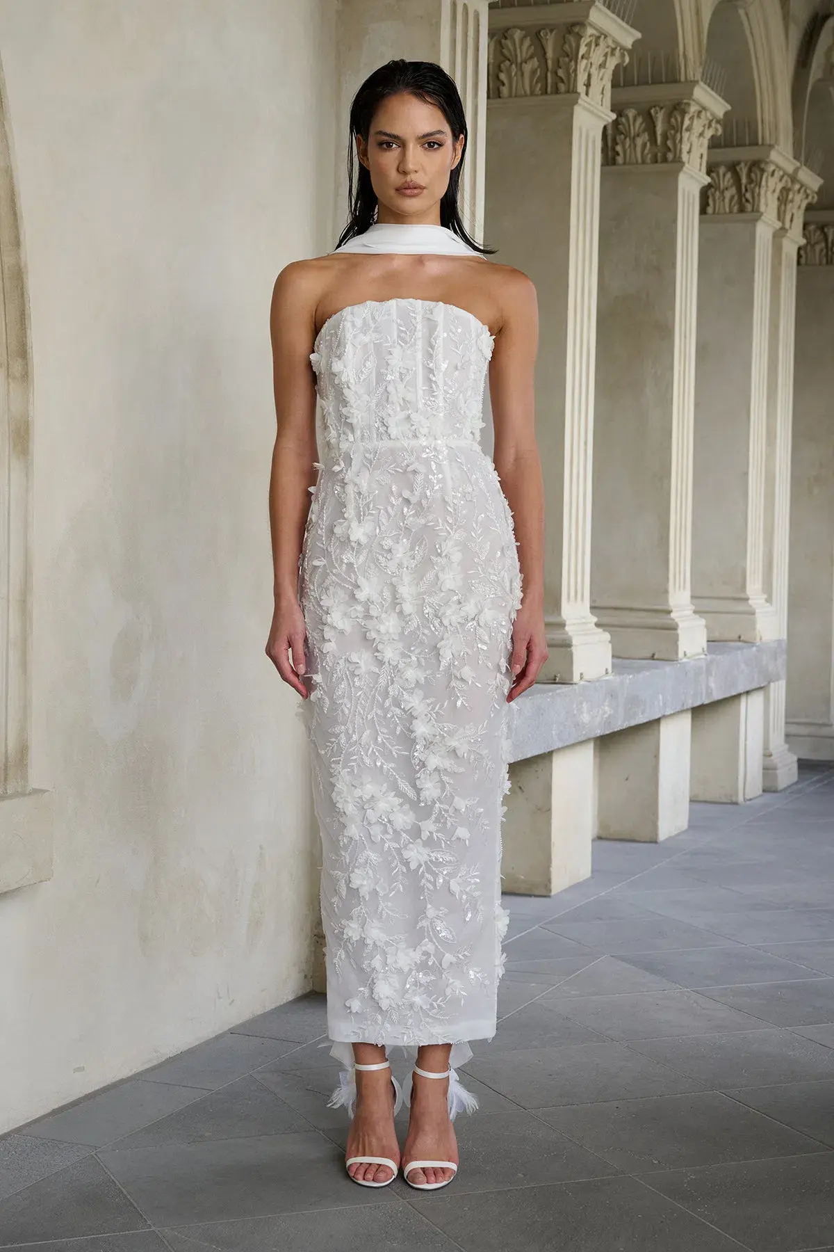 Eliya The Label Paulina Midi Dress White Size 14 - Image 3