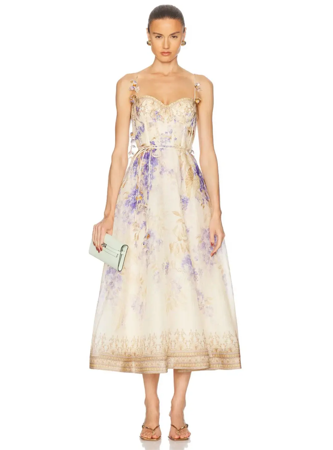 Zimmermann Dawning Picnic Midi Dress Lilac Floral Size 2 / AU 12 for rent on The Volte - main image