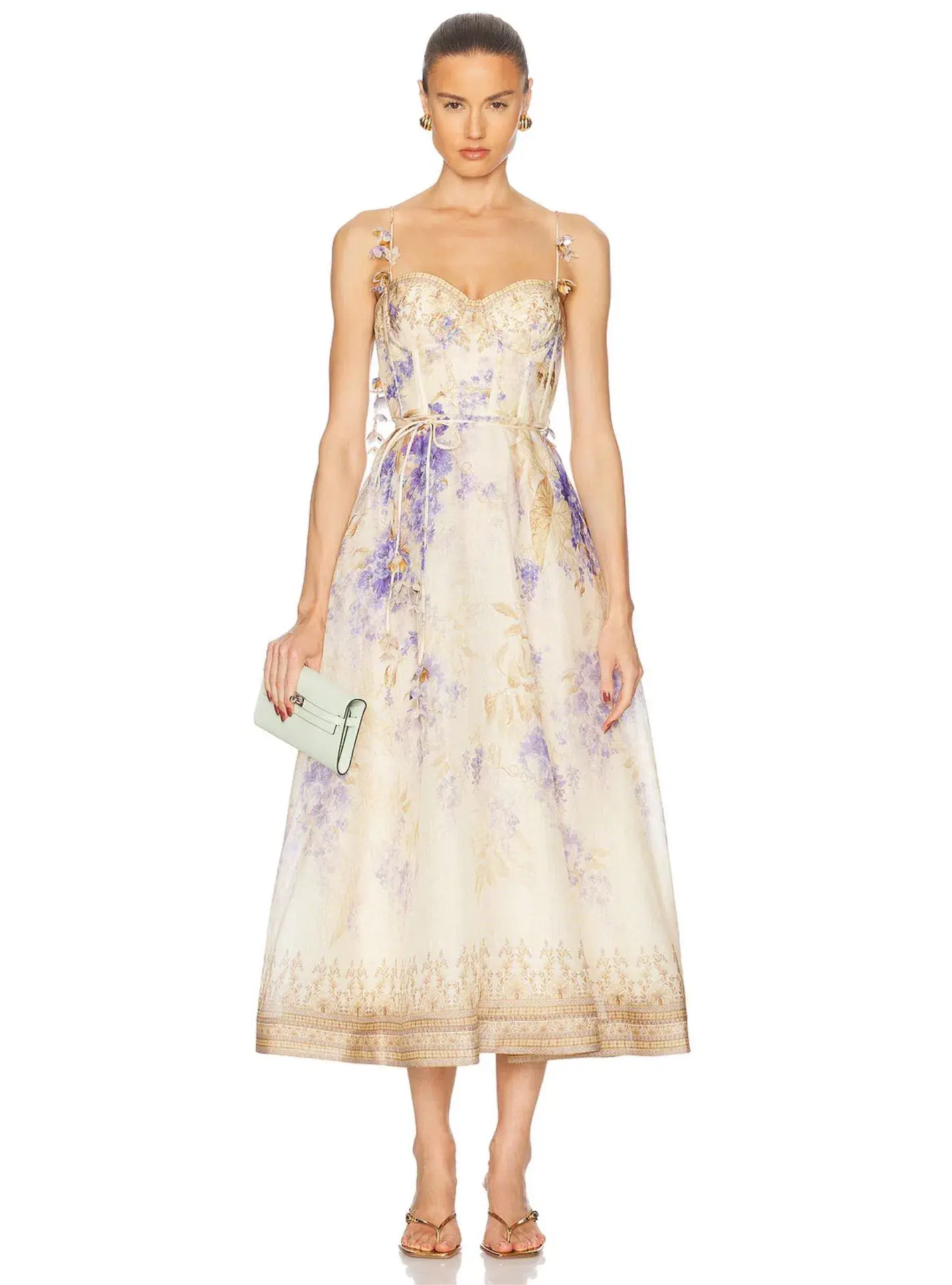 Zimmermann Dawning Picnic Midi Dress Lilac Floral Size 2 / AU 12 - Image 1