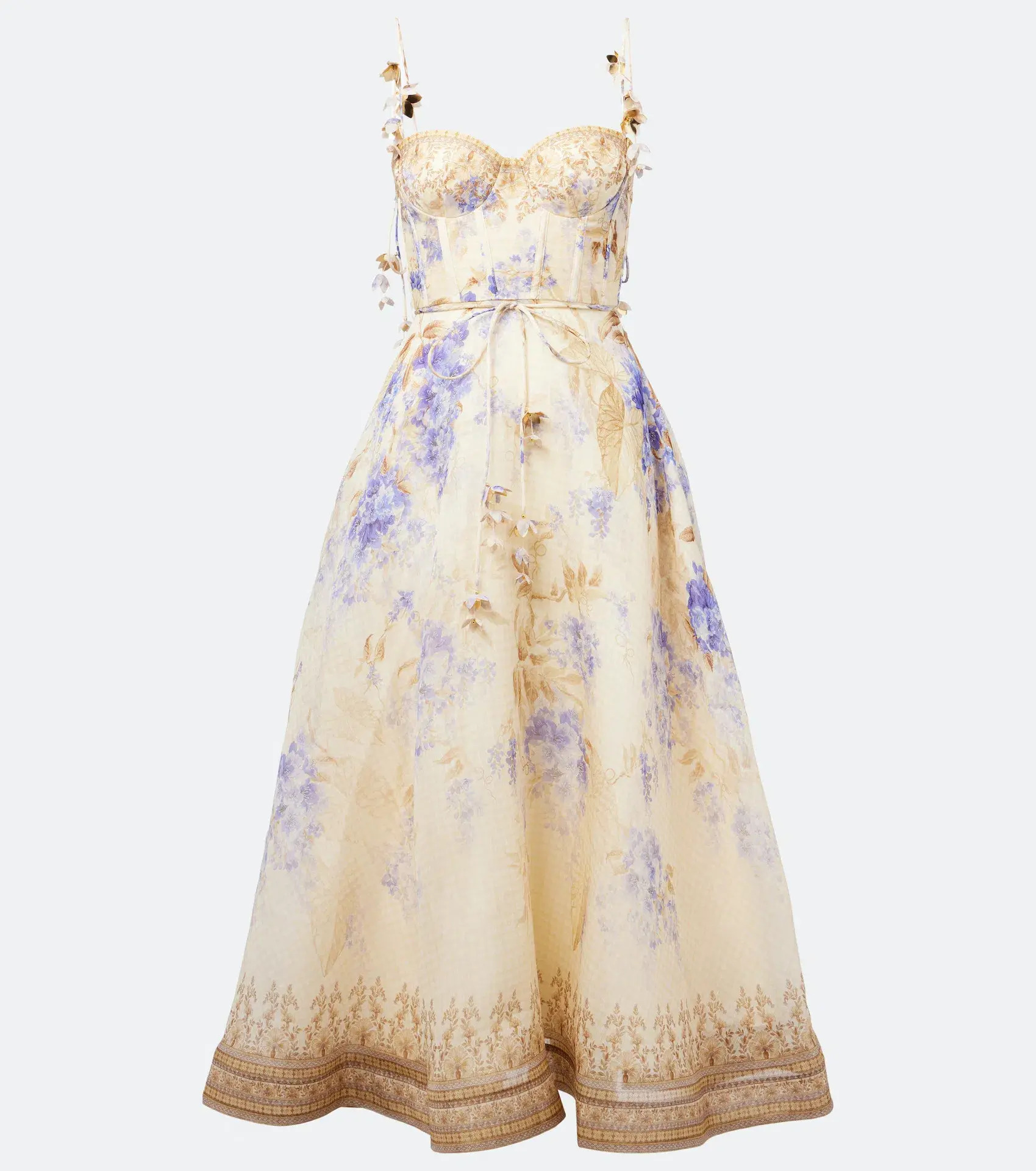 Zimmermann Dawning Picnic Midi Dress Lilac Floral Size 2 / AU 12 - Image 4