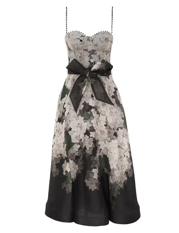 Zimmermann  The Balance Picnic Dress in Black Hydrangea Size 2/Au 12  - Image 1