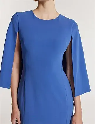 Perri Cutten Cape Sleeve Dress in Blue Size AU 16 for rent on The Volte - main image