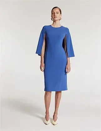 Perri Cutten Cape Sleeve Dress in Blue Size AU 16 for rent on The Volte - main image