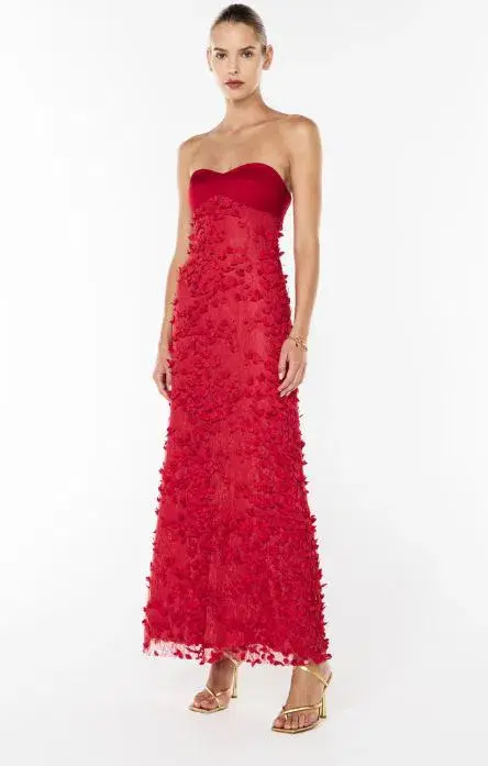 Manning Cartell Enchantment Balconette Gown in Scarlet Red Size 10 - Image 3