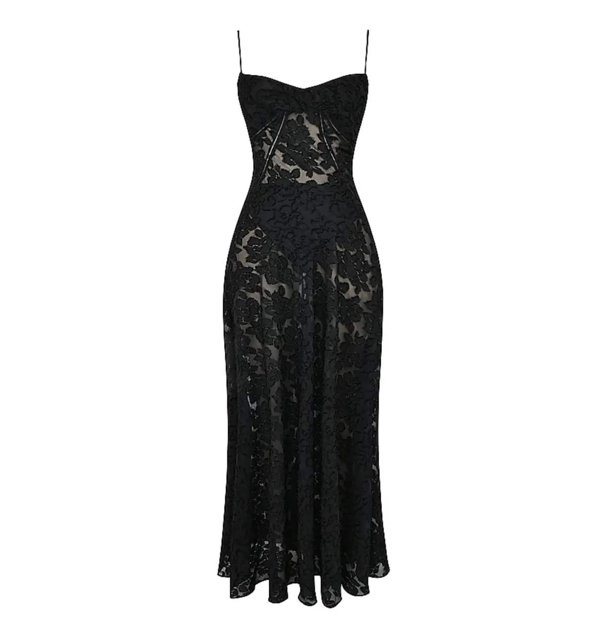 House of CB Seren Floral Lace Back Maxi Dress Black Size AU 8 - Image 4