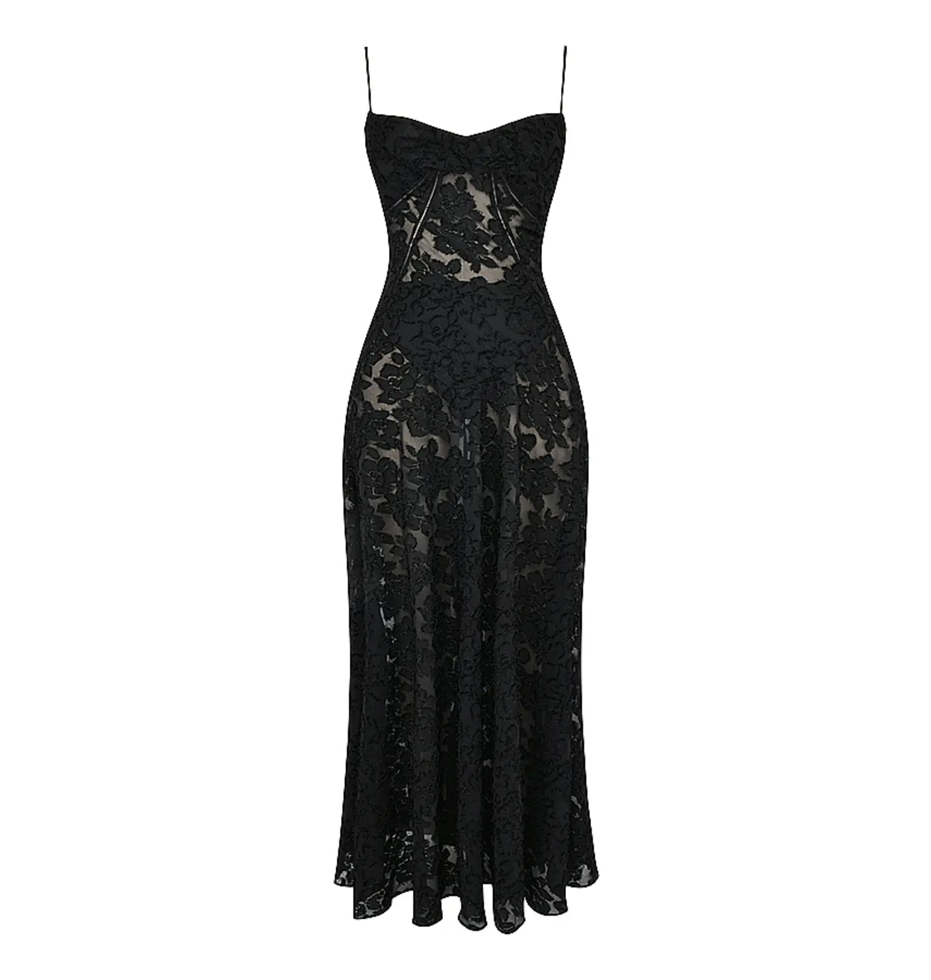 House of CB Seren Floral Lace Back Maxi Dress Black Size AU 8 - Image 4