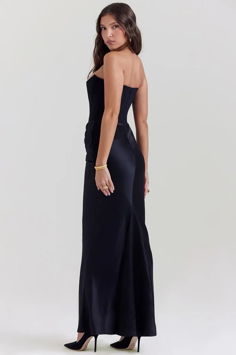 House of CB Persephone Strapless Corset Maxi Dress Black Size 8 - Image 3