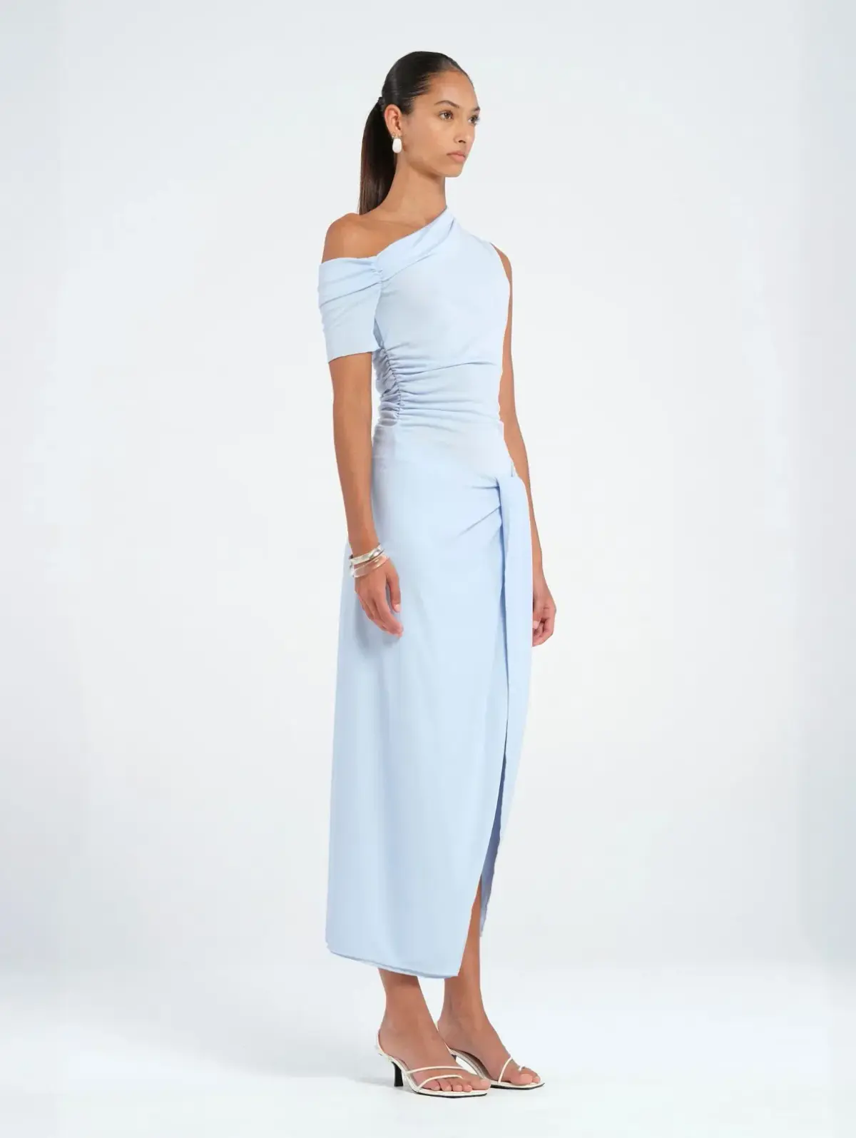 BENNI Cleo One Shoulder Maxi Dress Blue Size AU 10 - Image 2