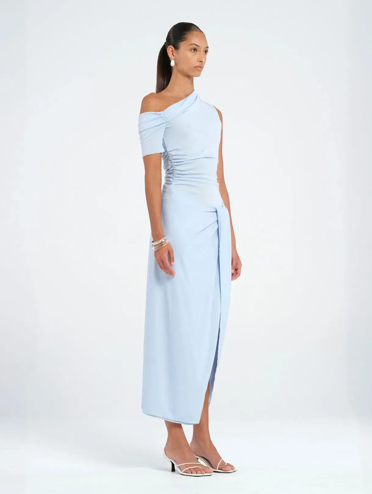 BENNI Cleo One Shoulder Maxi Dress Blue Size AU 10 - Image 2