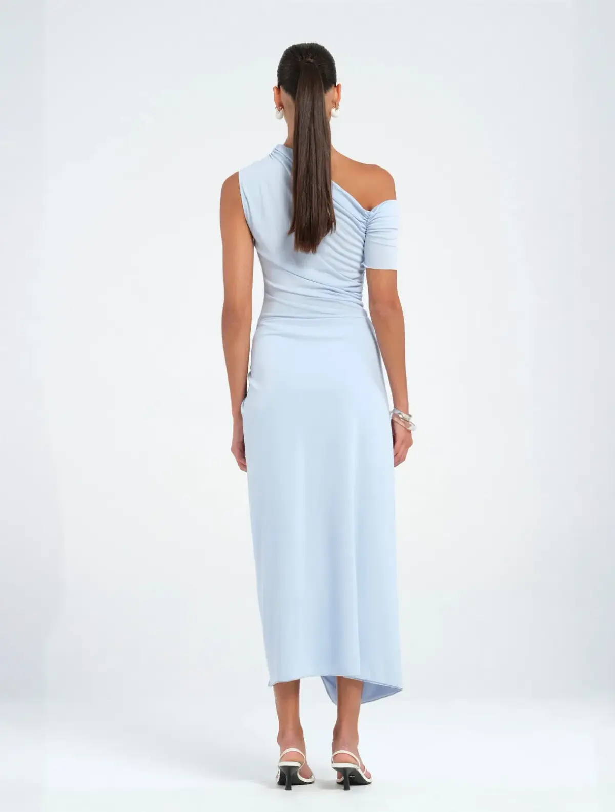 BENNI Cleo One Shoulder Maxi Dress Blue Size AU 10 - Image 3