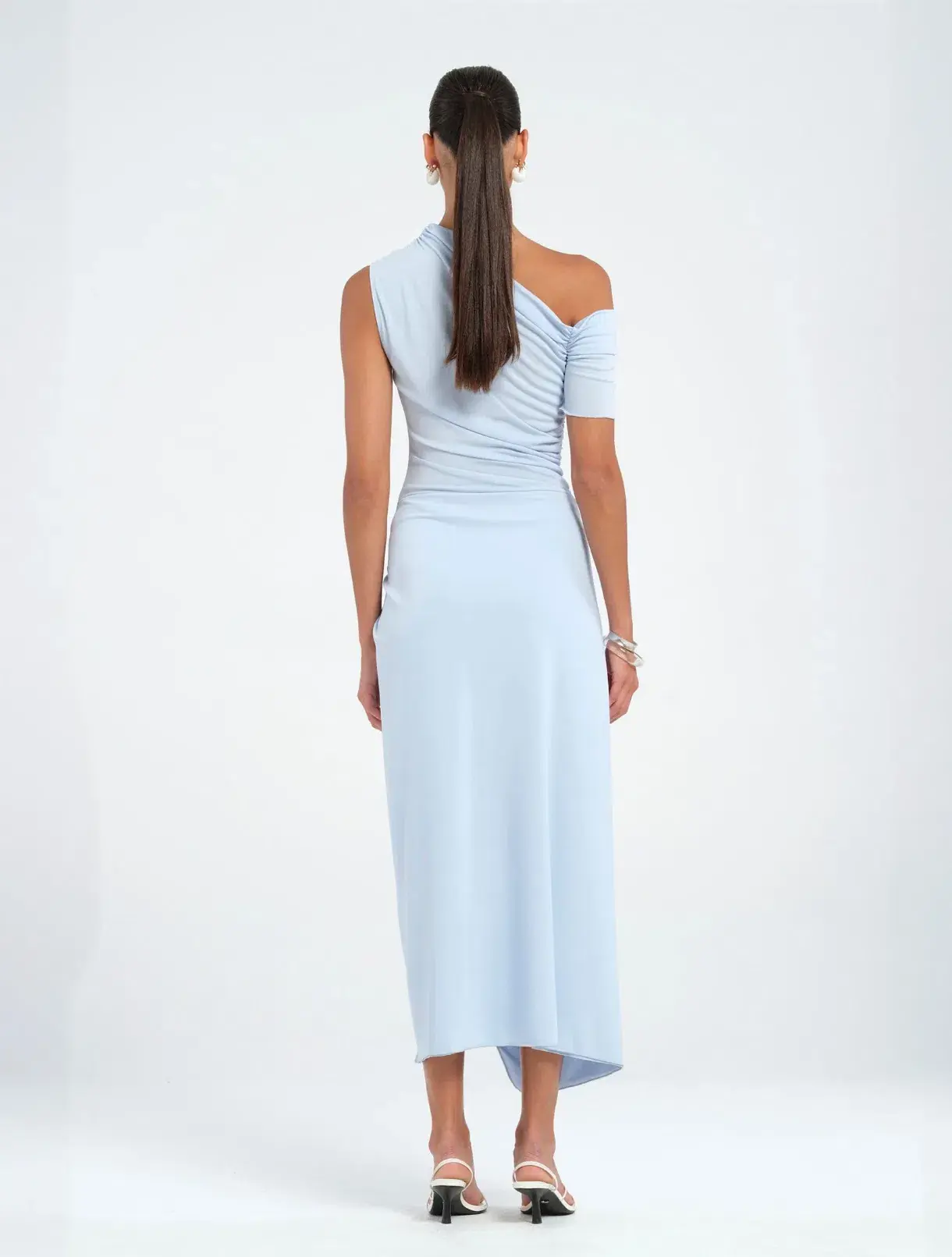 BENNI Cleo One Shoulder Maxi Dress Blue Size AU 10 - Image 3