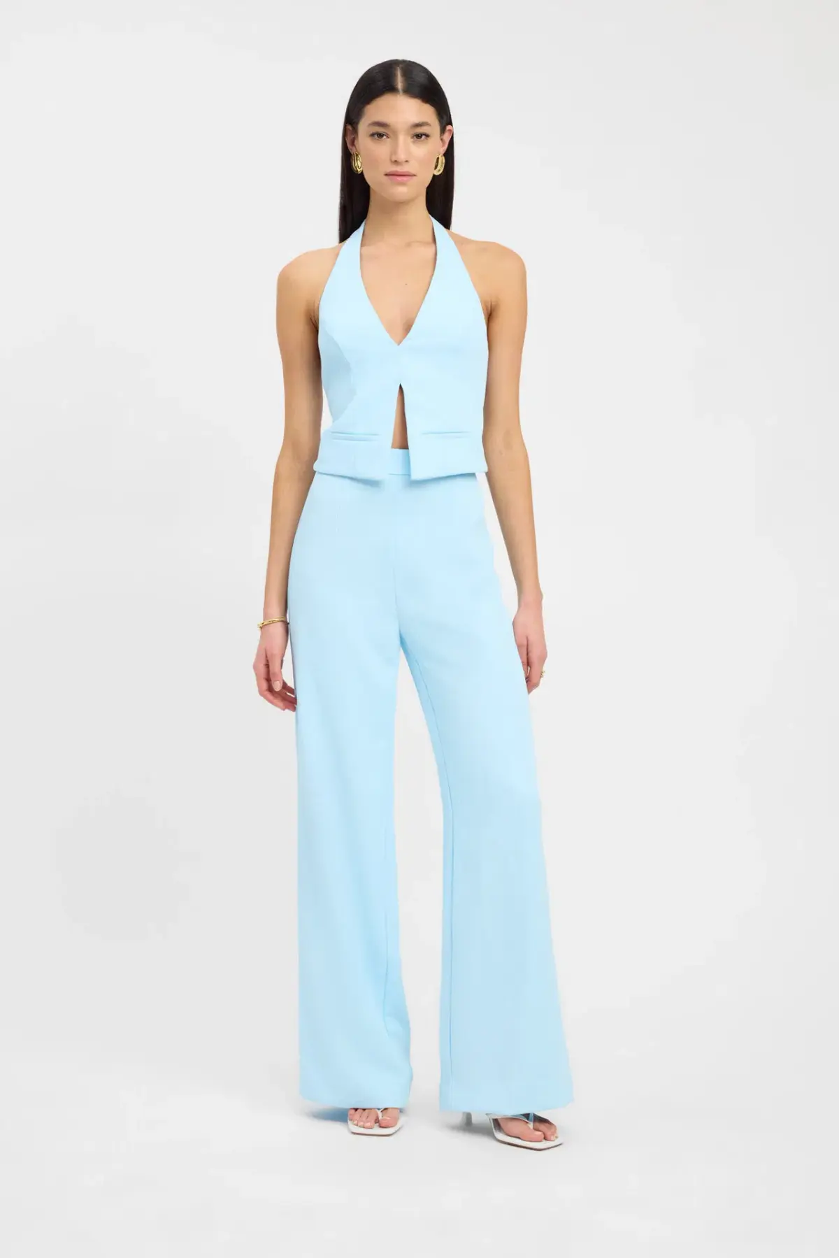 Kookai Oyster Backless Vest and Willow Pants Set Cloud Blue Size 10 - Image 1