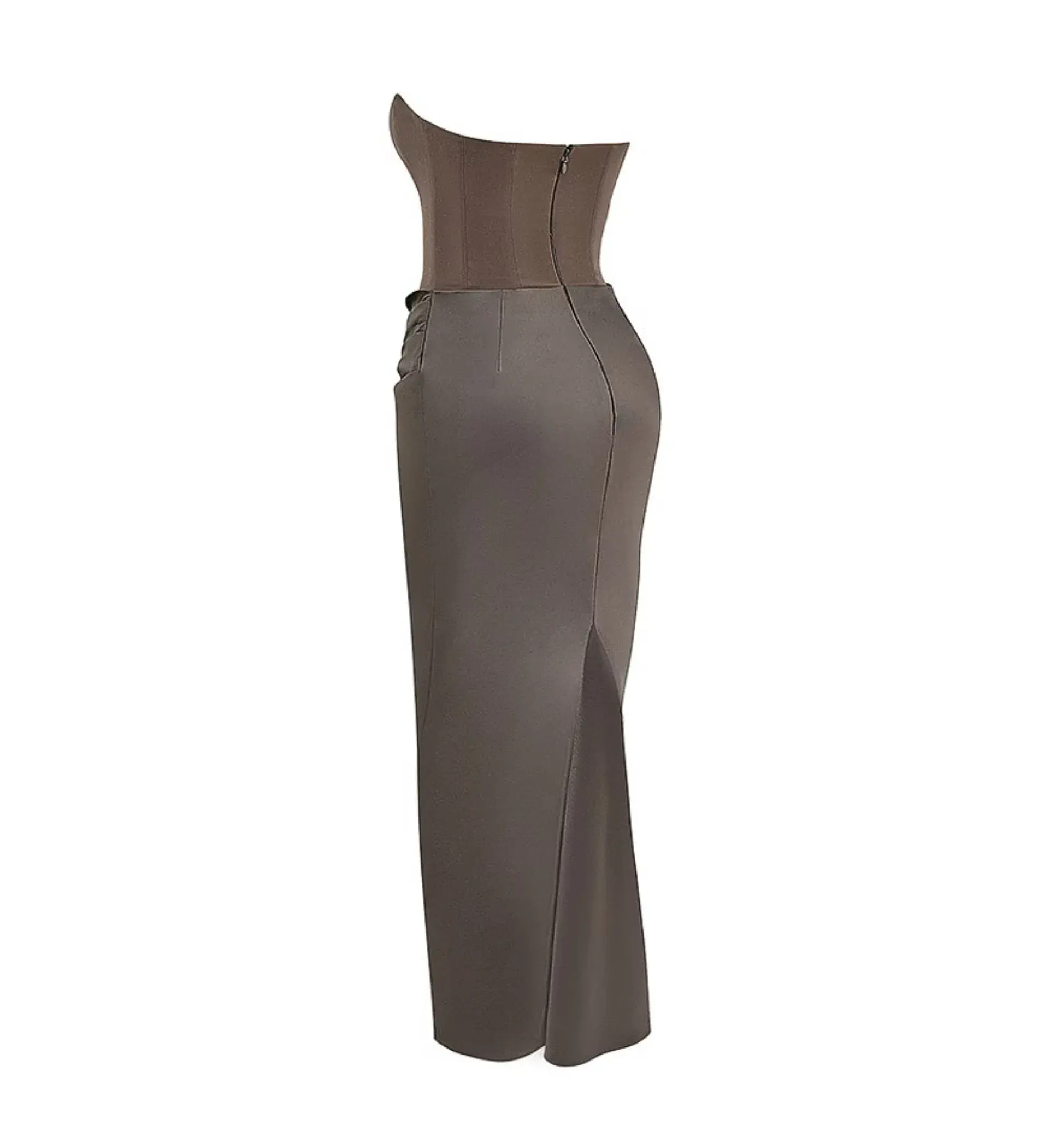 House of CB Persephone Strapless Corset Maxi Dress Smoke Size AU 8 - Image 6