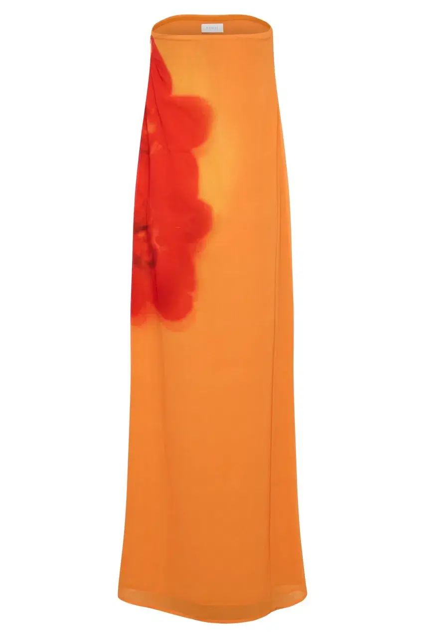 Meshki Amaya Strapless Maxi Dress Koi Orchid Print Size S/AU 8 - Image 7