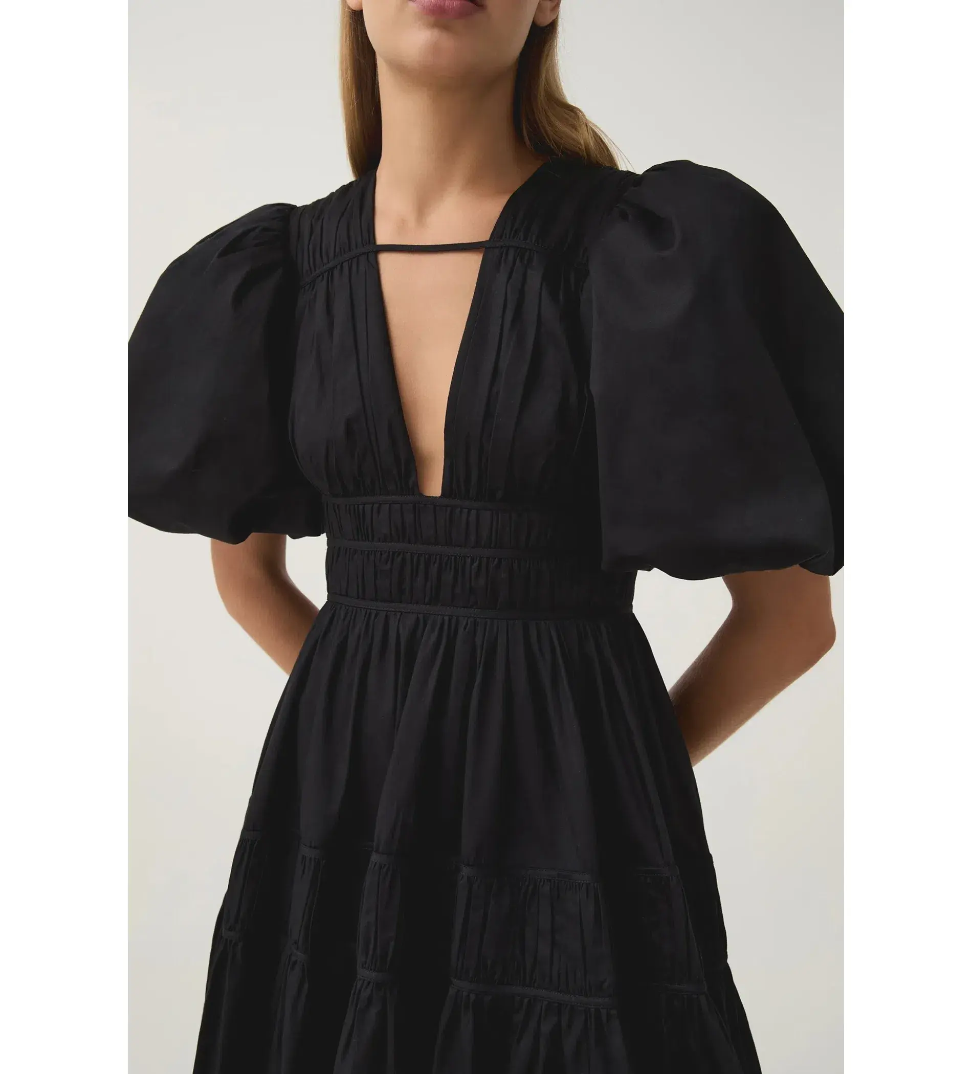 Aje Fallingwater Ruched Midi Dress Black Size XXL/AU 16 - Image 4