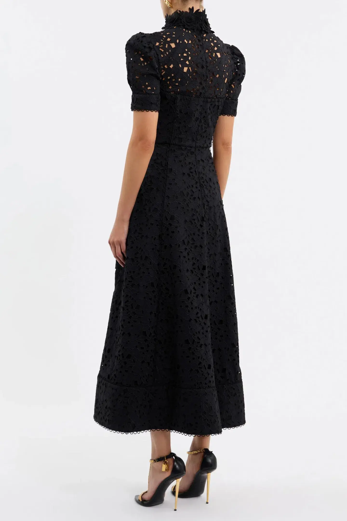 Rebecca Vallance Kitsu Short Sleeve Midi Dress Black Size AU 12 - Image 2