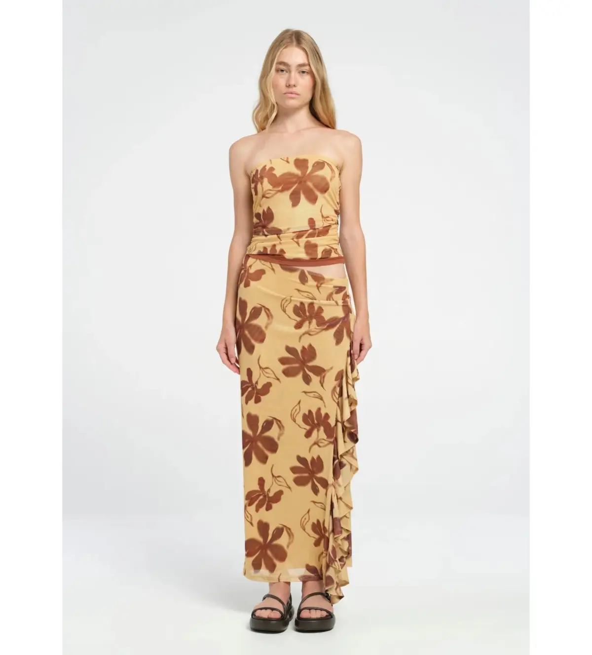 Benni Bindi Maxi Dress in Butter Floral Size AU 10 - Image 1