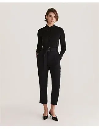 Saba Dharma Belted Slim Pants in Black Size AU 4
