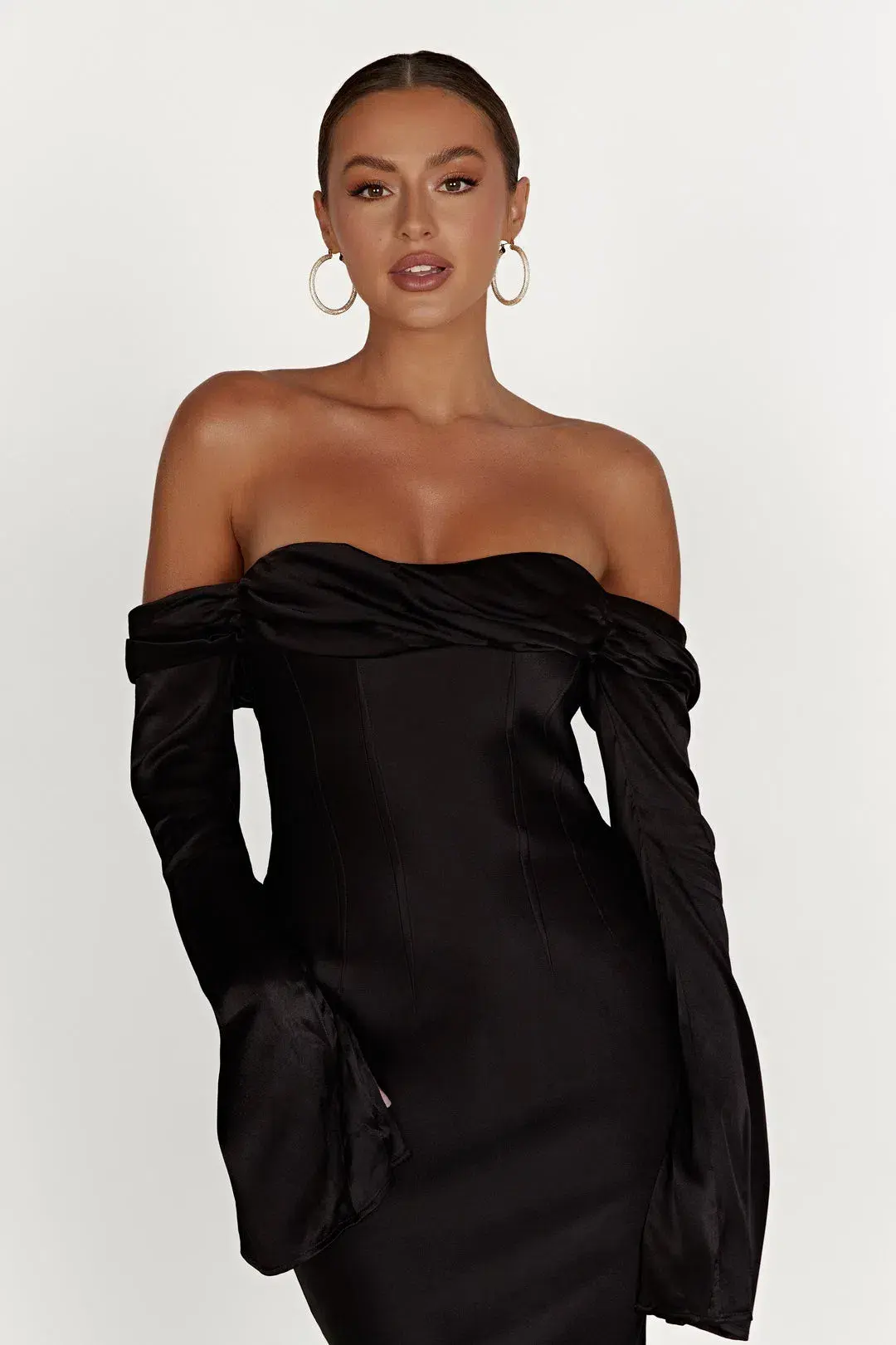 Meshki Giselle Off Shoulder Maxi Dress Black Size 8 - Image 3