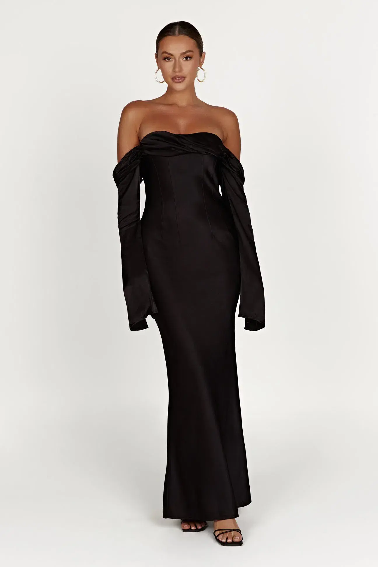 Meshki Giselle Off Shoulder Maxi Dress Black Size 8 - Image 1