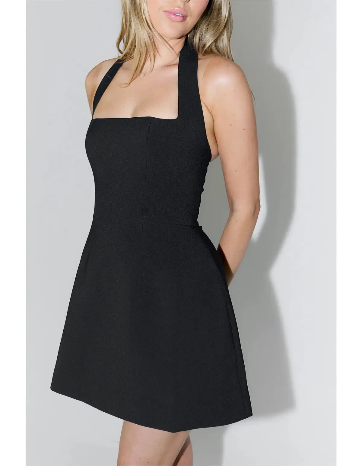 Odd Muse Structured Halter Mini Dress Navy Size M (AU 10) - Image 3