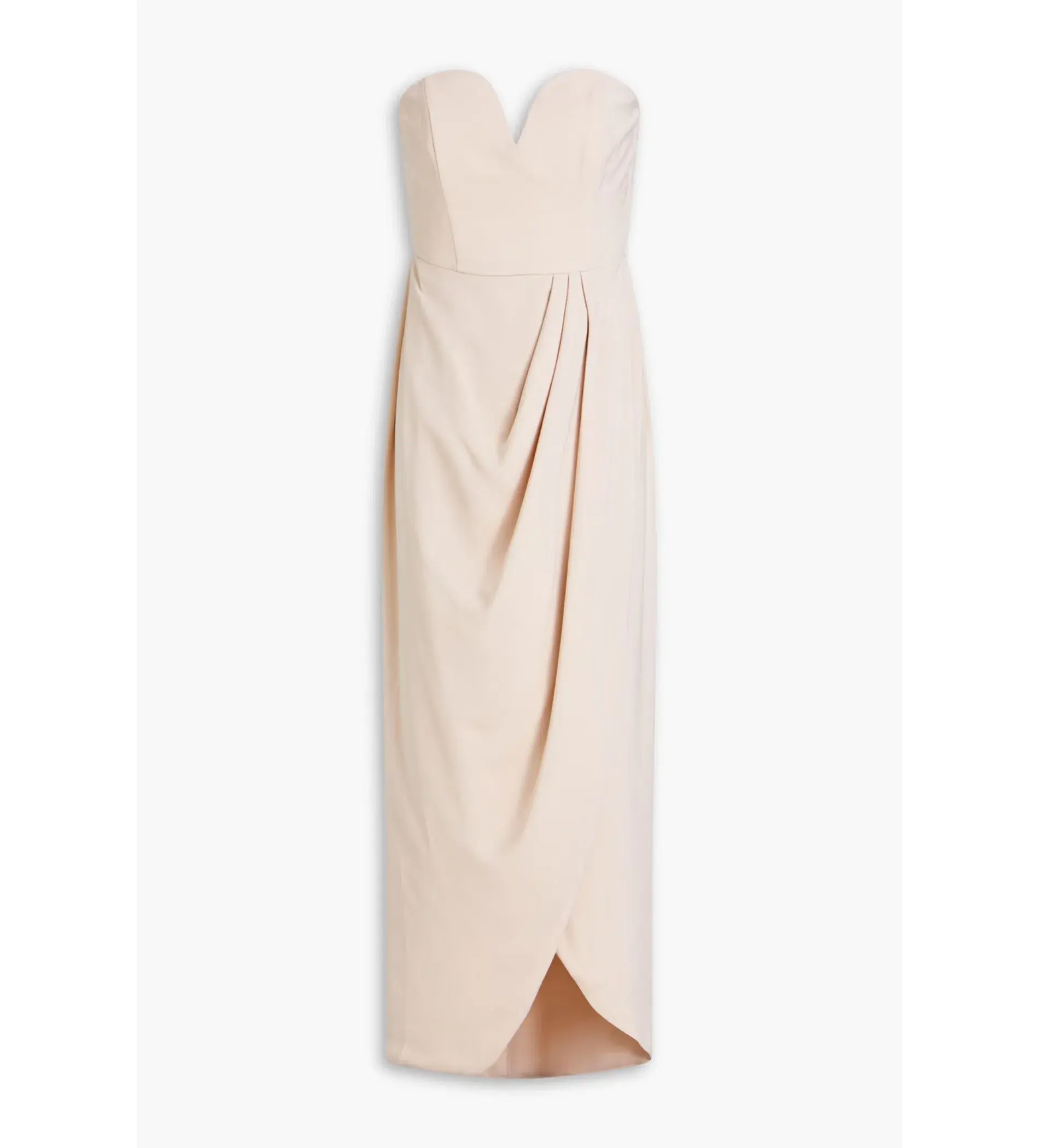 Shona Joy Strapless Draped Satin Maxi Dress Blush Size 14  - Image 3