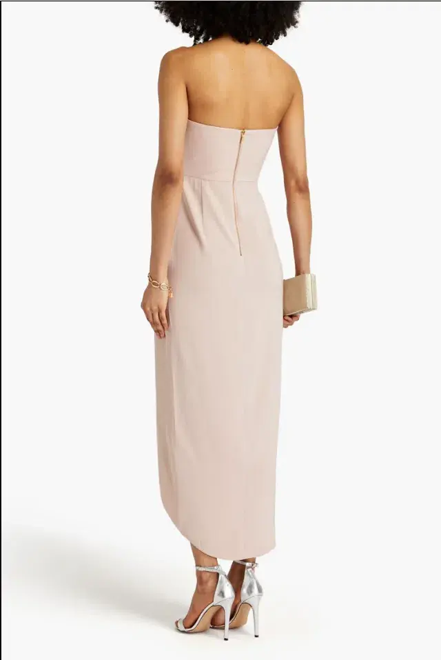 Shona Joy Strapless Draped Satin Maxi Dress Blush Size 16 - Image 2