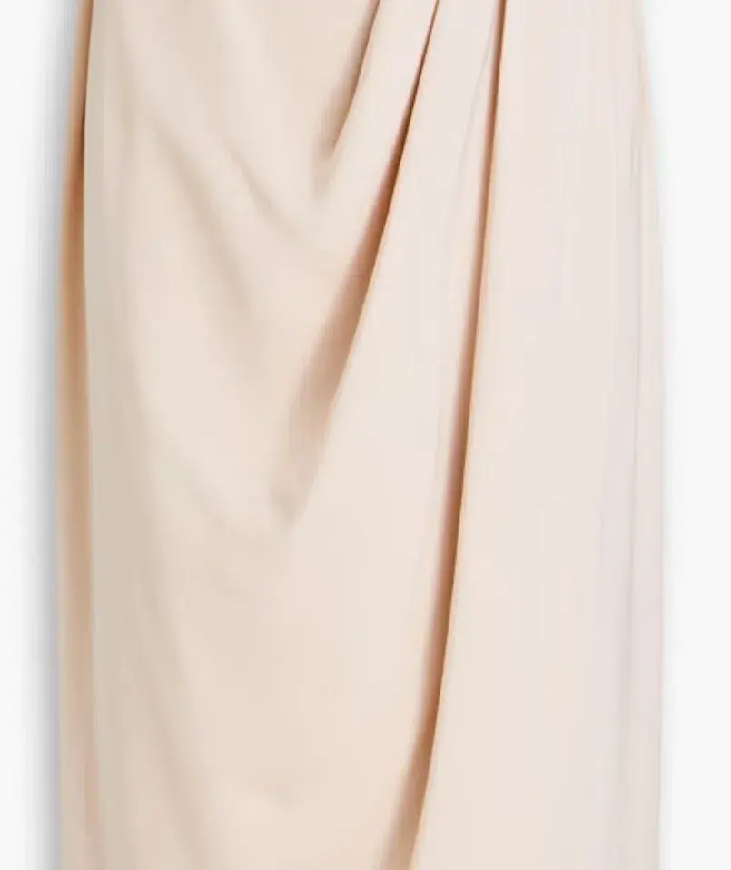 Shona Joy Strapless Draped Satin Maxi Dress Blush Size 16 for rent on The Volte - main image