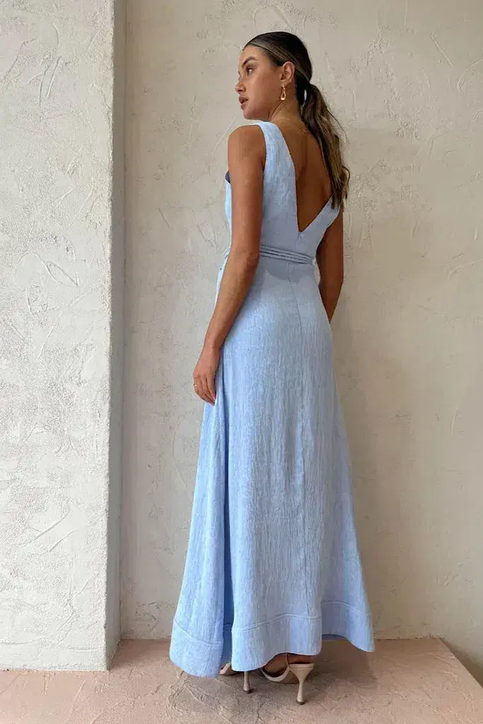 By Nicola Starboard Cross Waist Maxi Dress Blue Size 12 for rent on The Volte - main image