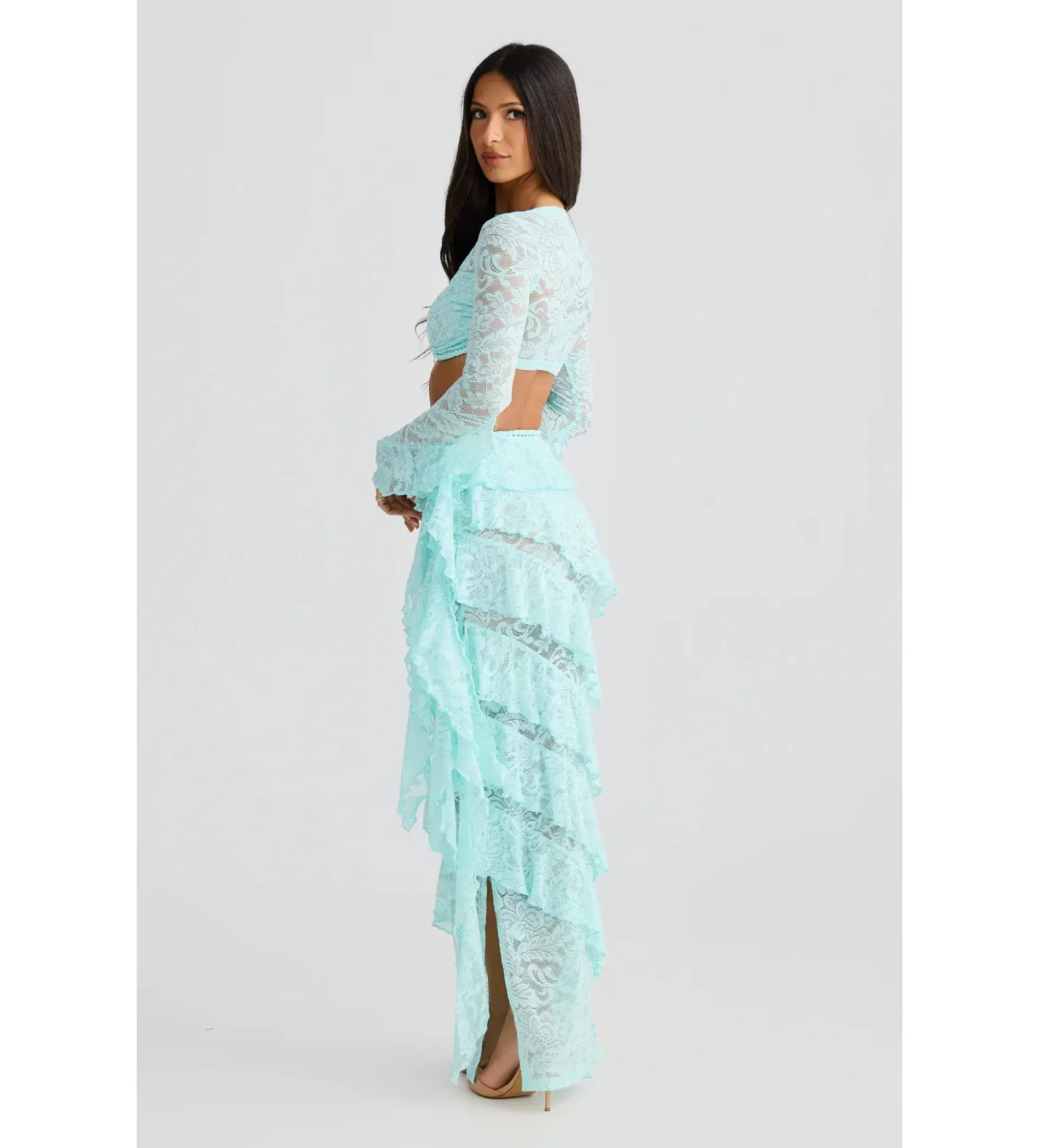 Melani The Label Cecilia Top and Joa Skirt Set Aqua Size S/AU 8 - Image 2