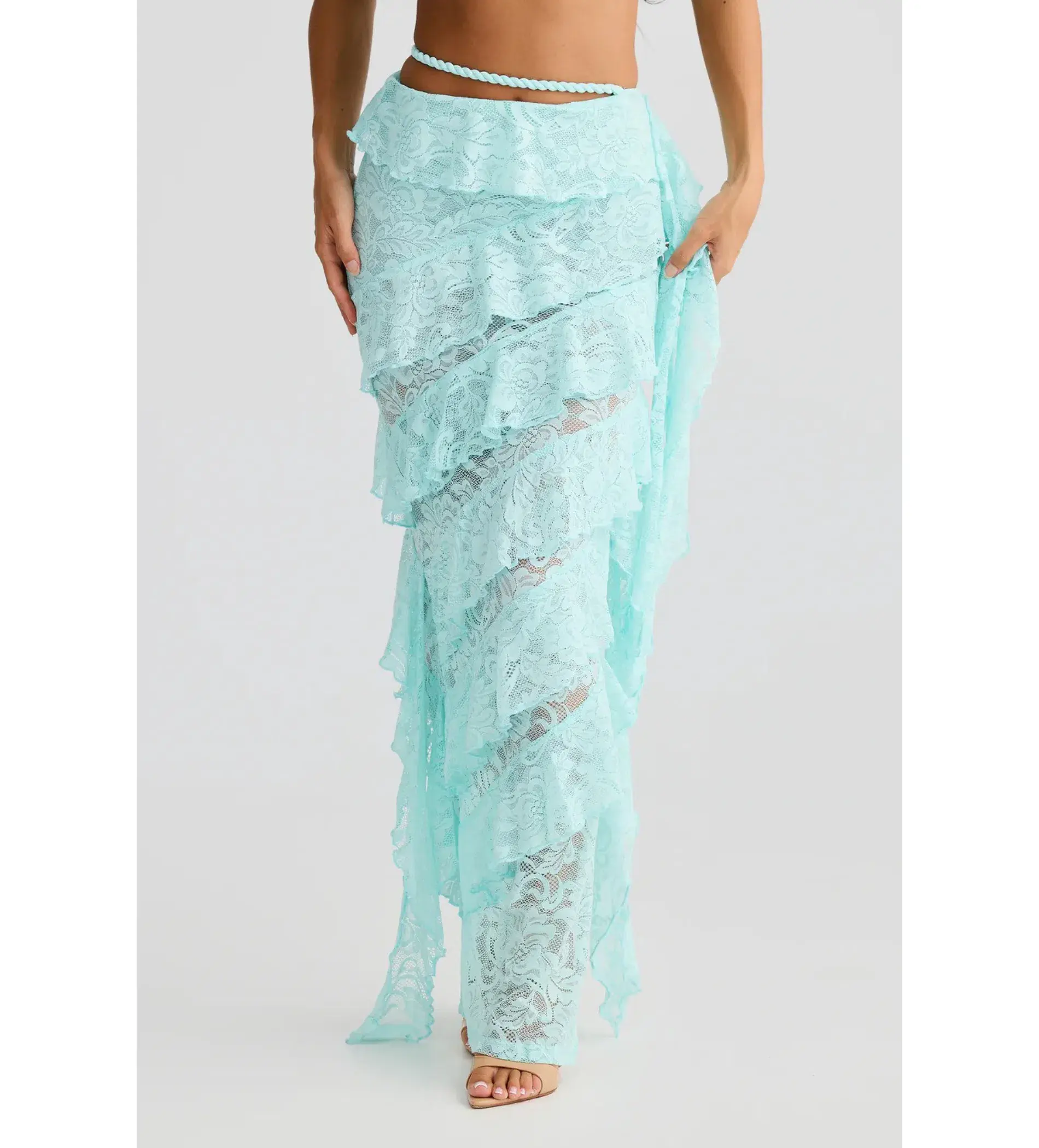 Melani The Label Cecilia Top and Joa Skirt Set Aqua Size S/AU 8 - Image 4