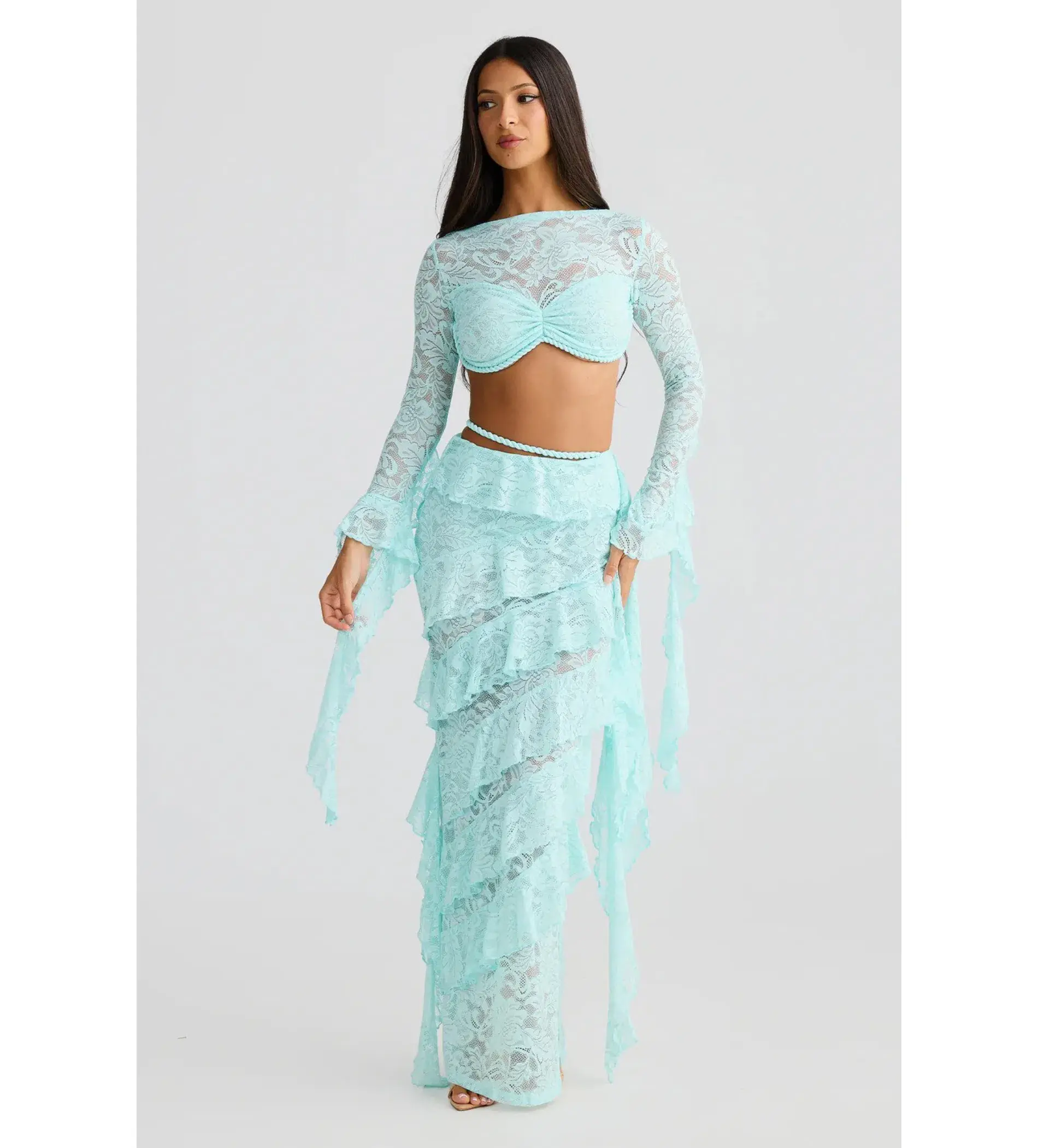 Melani The Label Cecilia Top and Joa Skirt Set Aqua Size S/AU 8 - Image 1