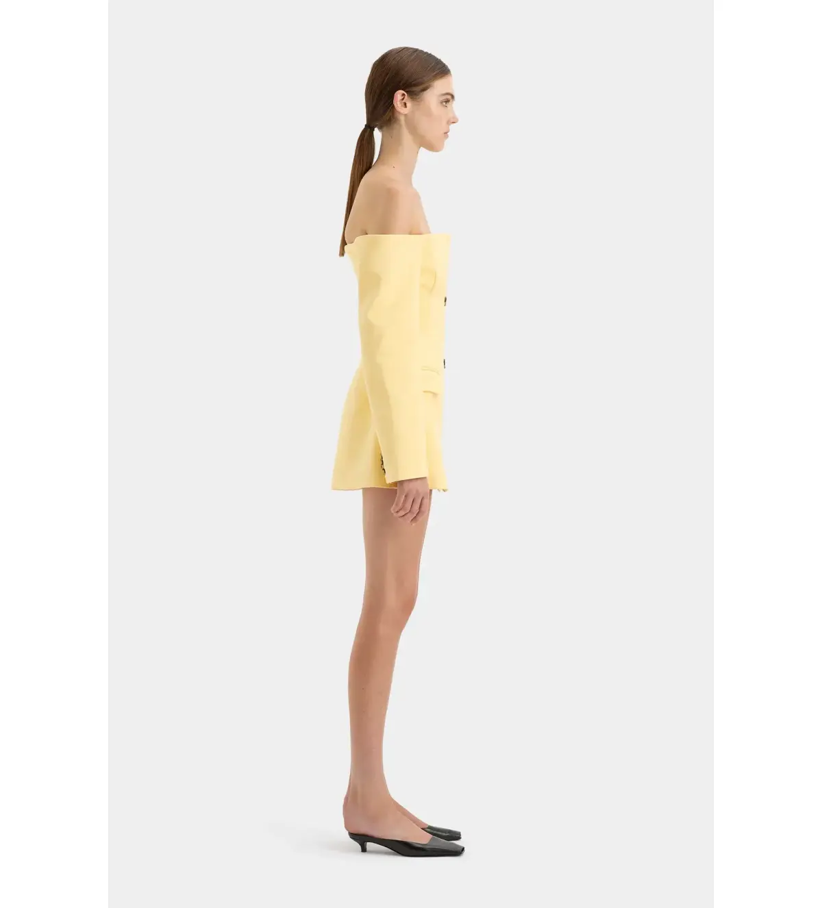 SIR THE LABEL SANDRINE TAILORED MINI DRESS YELLOW SIZE AU 8 - Image 2