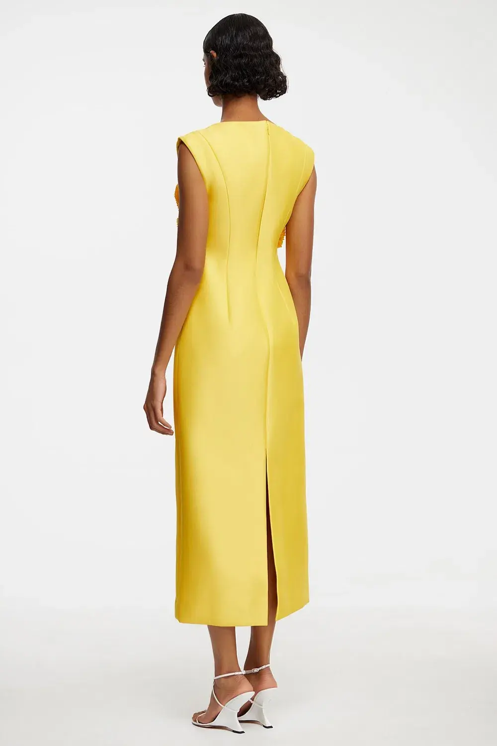 Acler Glynde Midi Dress Yellow Size AU 10 - Image 2