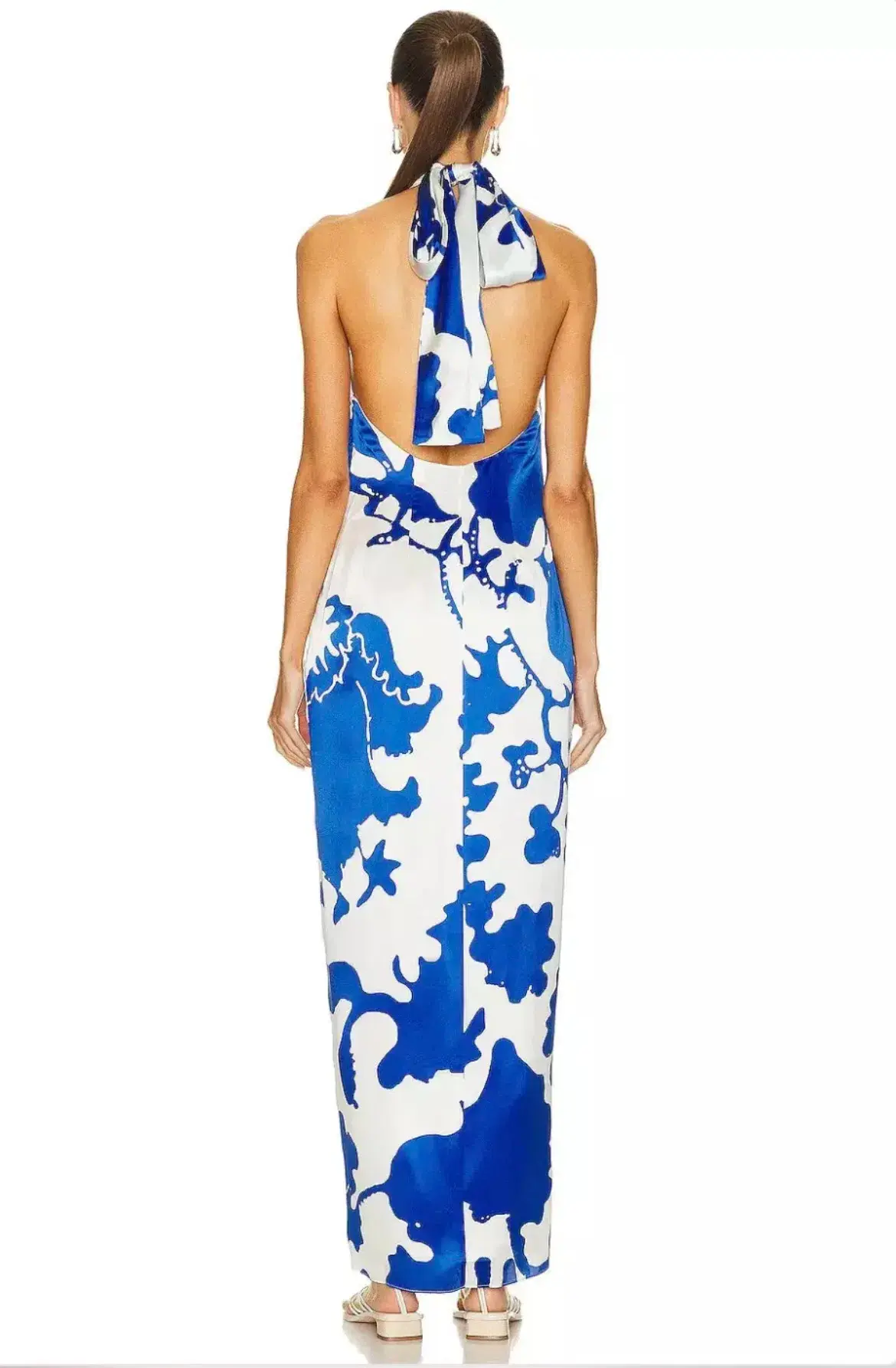 SIR Esme Halter Dress Blue Print Size AU 8 - Image 2