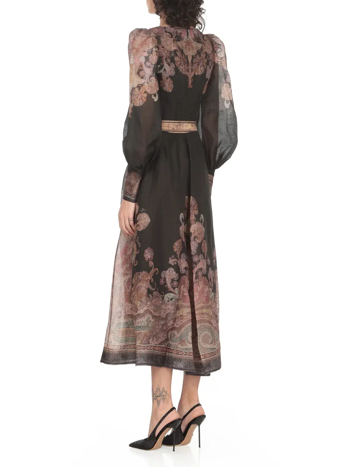 Zimmermann Illustration Structured Midi Dress Black Size 2 / Aus 12 - Image 3