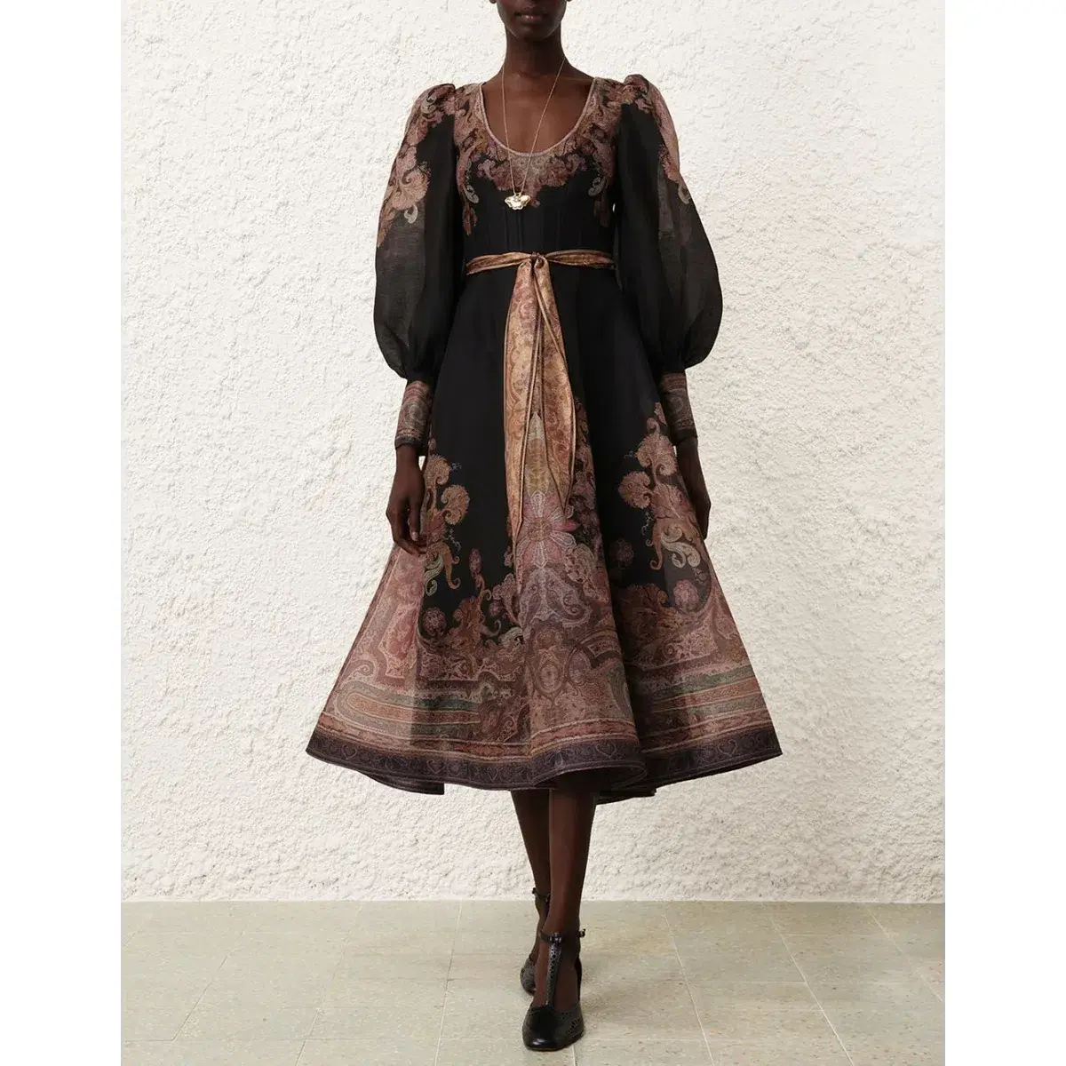 Zimmermann Illustration Structured Midi Dress Black Size 2 / Aus 12 - Image 4