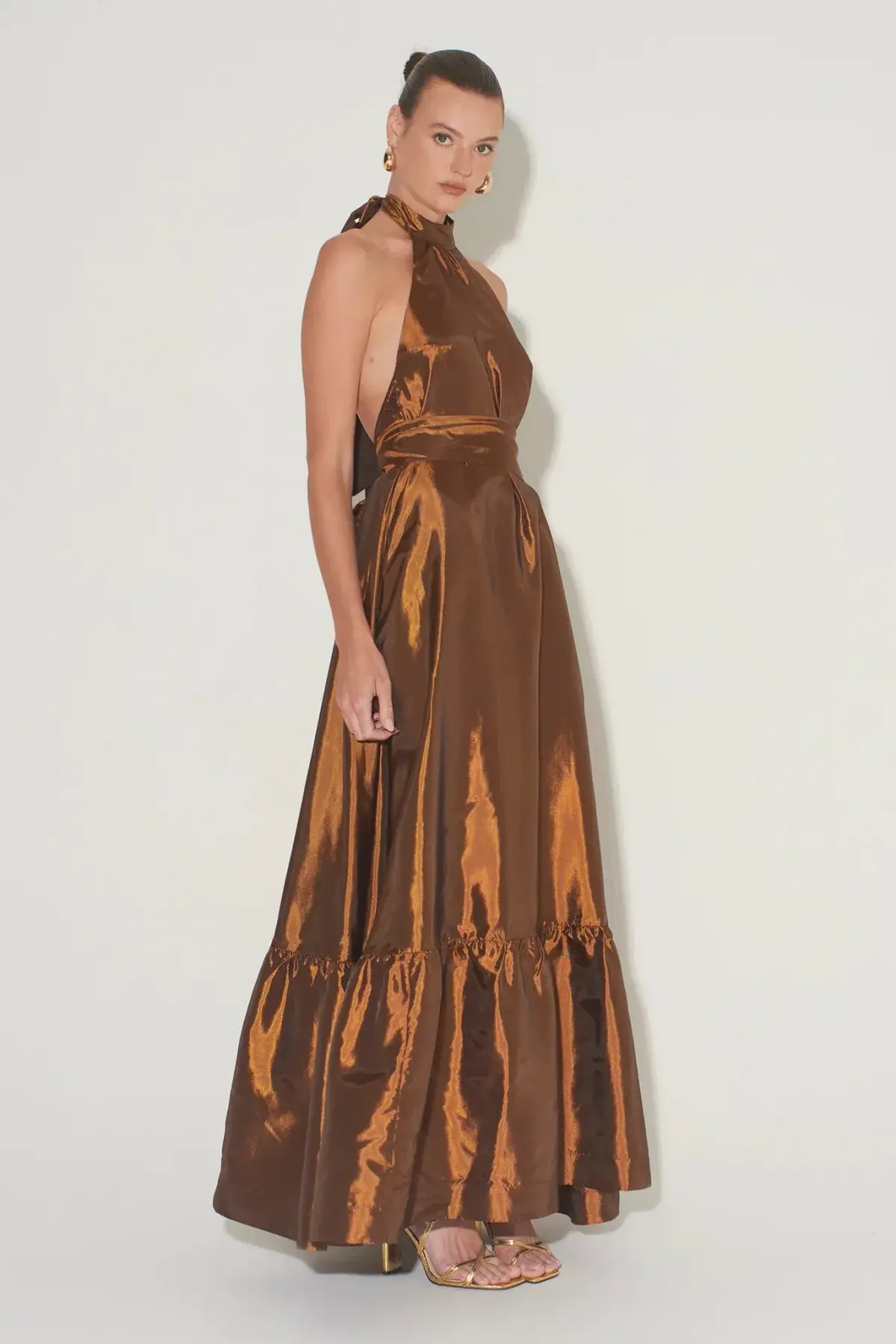 Hansen and Gretel Gateau Gown Metallic Size 12 - Image 1