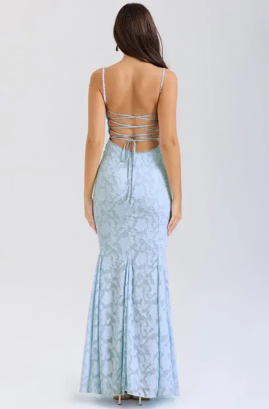 House of CB Bluebell Lace Up Back Maxi Dress Blue AU 8 - Image 2