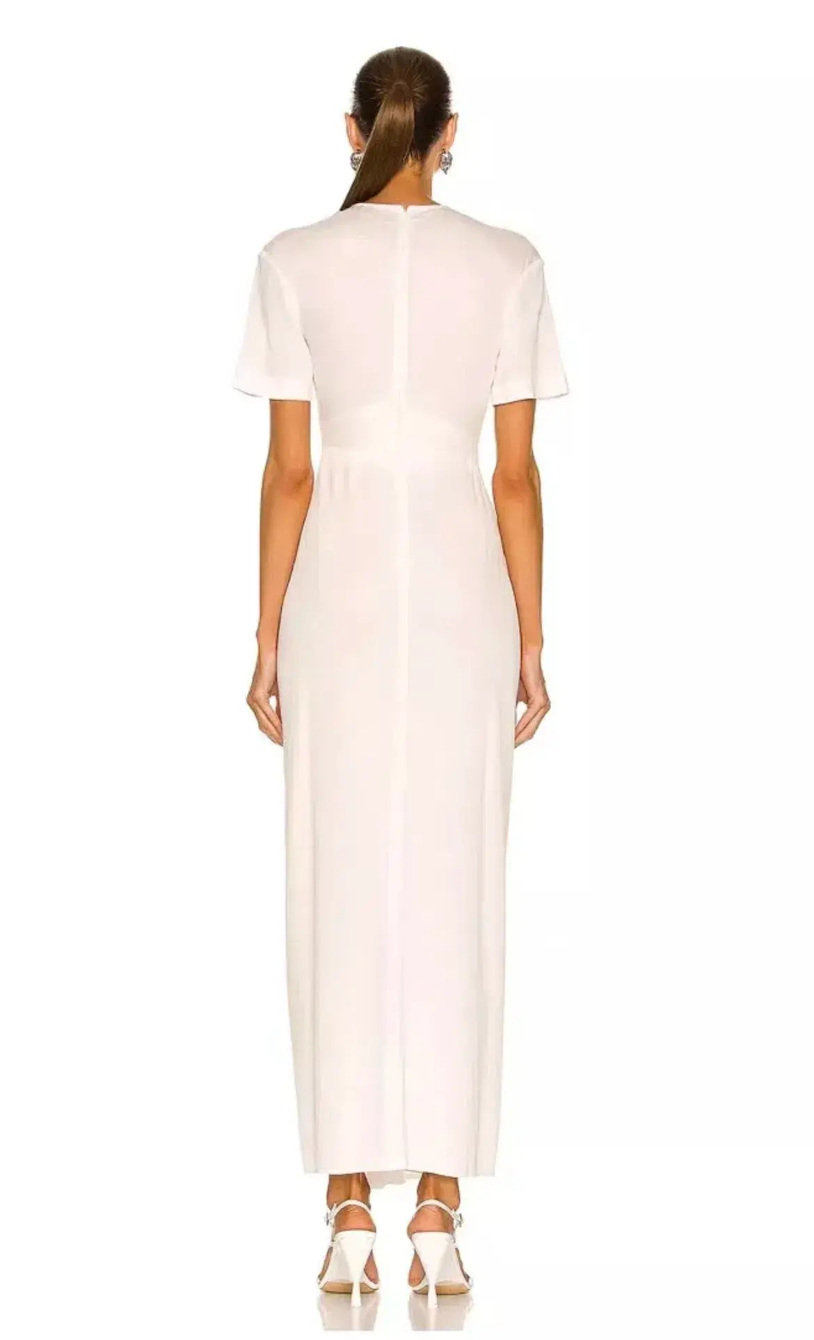 Christopher Esber White Ruched Tee Midi Dress White Size 6 - Image 2