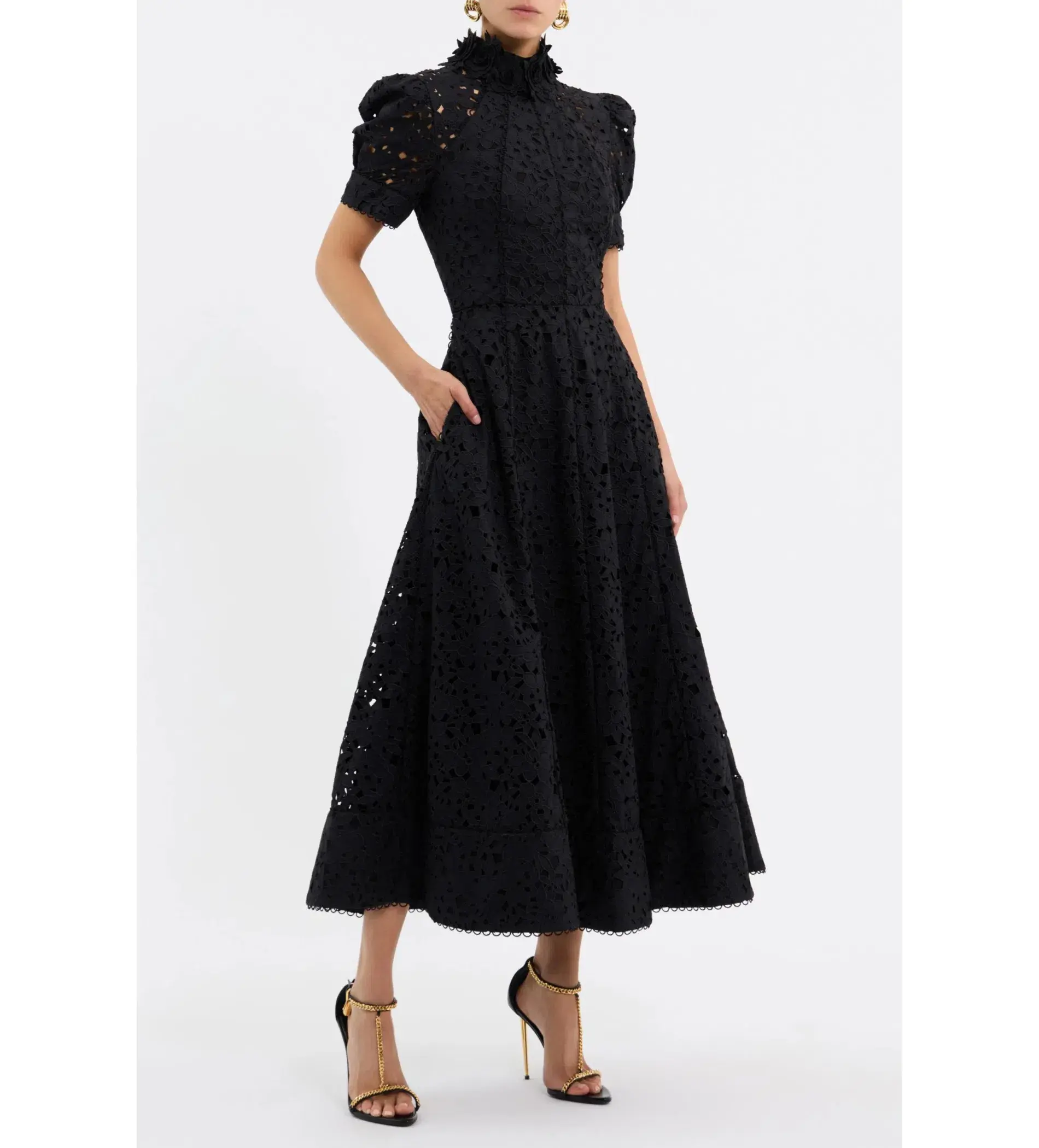 Rebecca Vallance Kitsu Short Sleeve Midi Dress Black Size AU 16 - Image 2