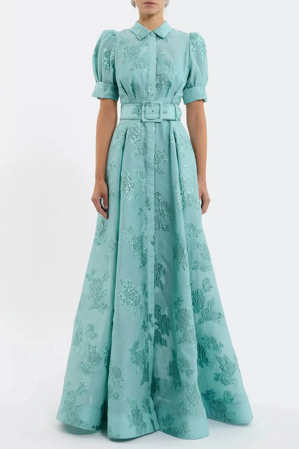 Rebecca Vallance Benette Short Sleeve Gown Green Size 6 - Image 1