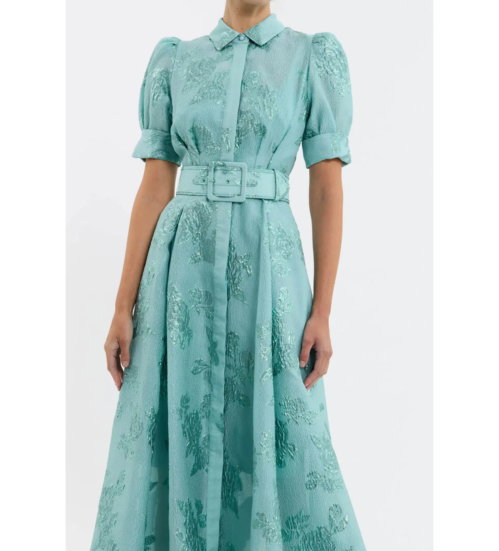 Rebecca Vallance Benette Short Sleeve Gown Teal Size AU 10 - Image 3